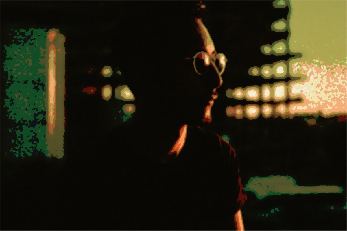 man in shadow during sunset